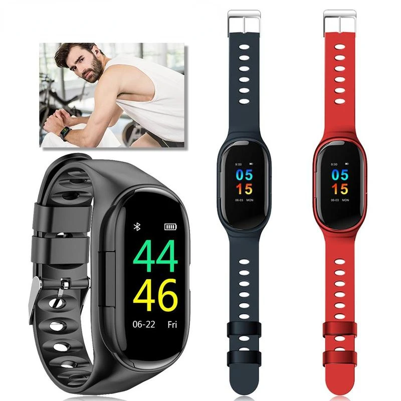 

M1 Smart Bracelet and TWS Bluetooth-compatible Headset 2 In 1Ultra-long Standby Heart Rate Monitoring Sports Smart Bracelet