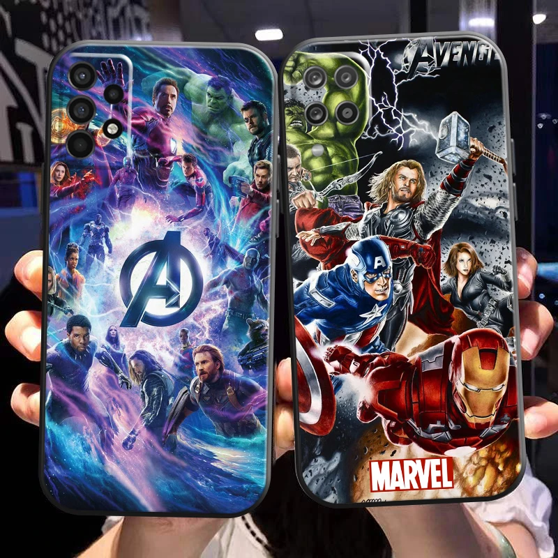 

Marvel Avengers Phone Case For Samsung Galaxy A02 A11 A12 A20 A21 A21S A22 A31 A32 A51 A52 A70 A71 A72 5G TPU Liquid Silicon