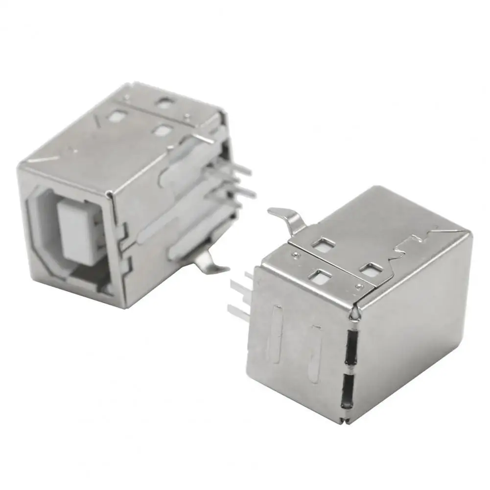 

200Pcs Creative Stable Transmission Small Type B Connector Female Right Angle USB Socket for Company Female Connector