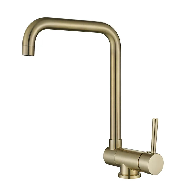 

Stainless Steel Rotary Folding Cold And Hot Faucet 360 ° Turn Kitchen Brushed Gold Vegetable Basin
