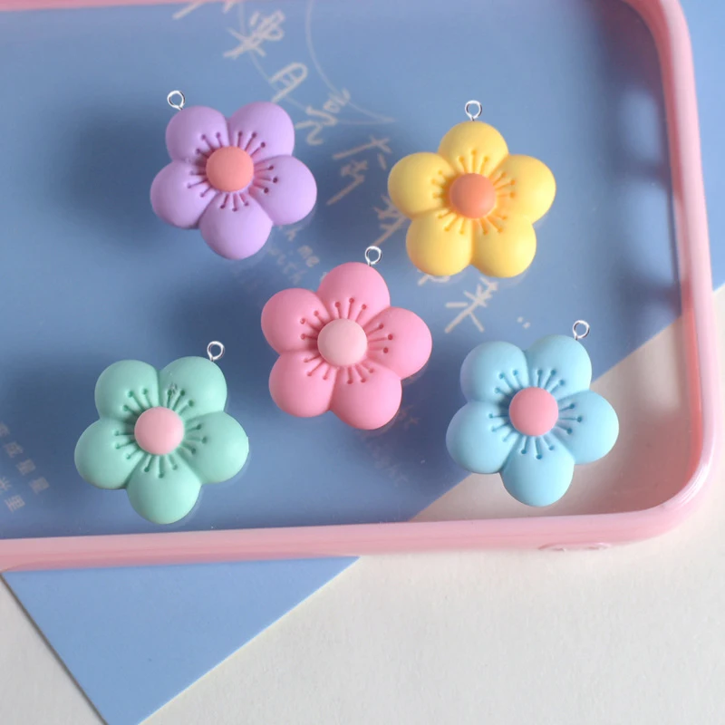 10 шт. Разноцветные Подвески в виде сакуры для изготовления ювелирных изделий