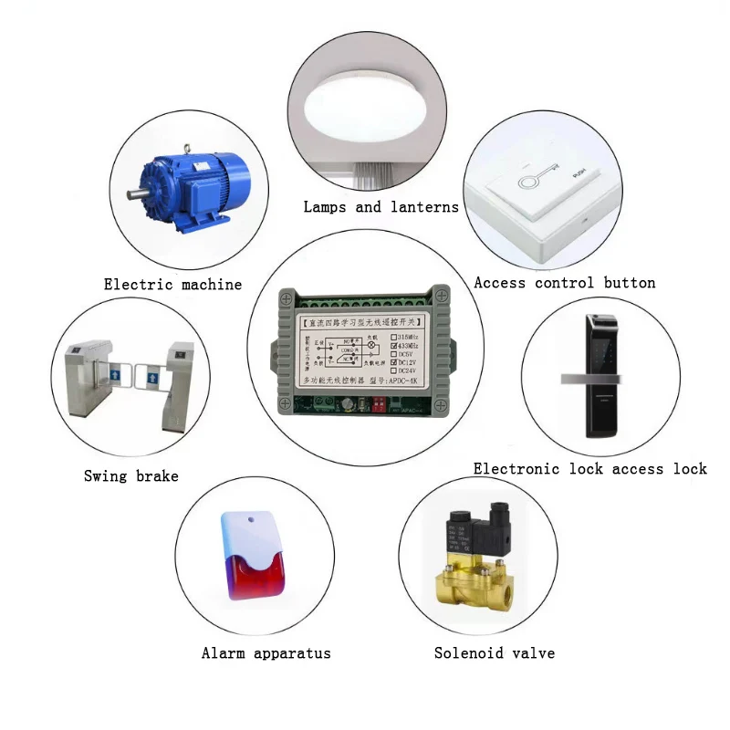 1000 м 433 МГц Универсальный DC 12 В 24 4CH RF беспроводной радиоприемник пульт
