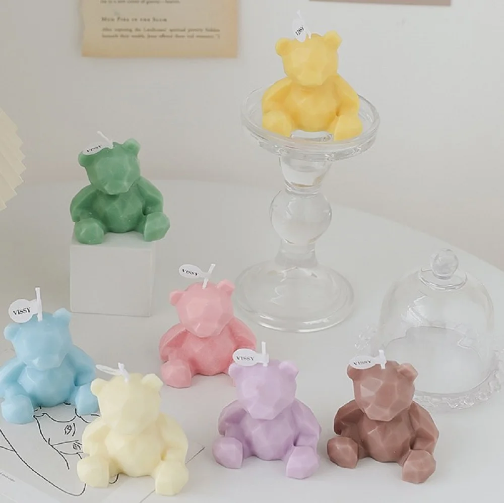 

South Korea Cute Bear Scented Candles Multiple Colors Girl Birthday Wedding Souvenir Dessert Table Home Fragrance Decorations