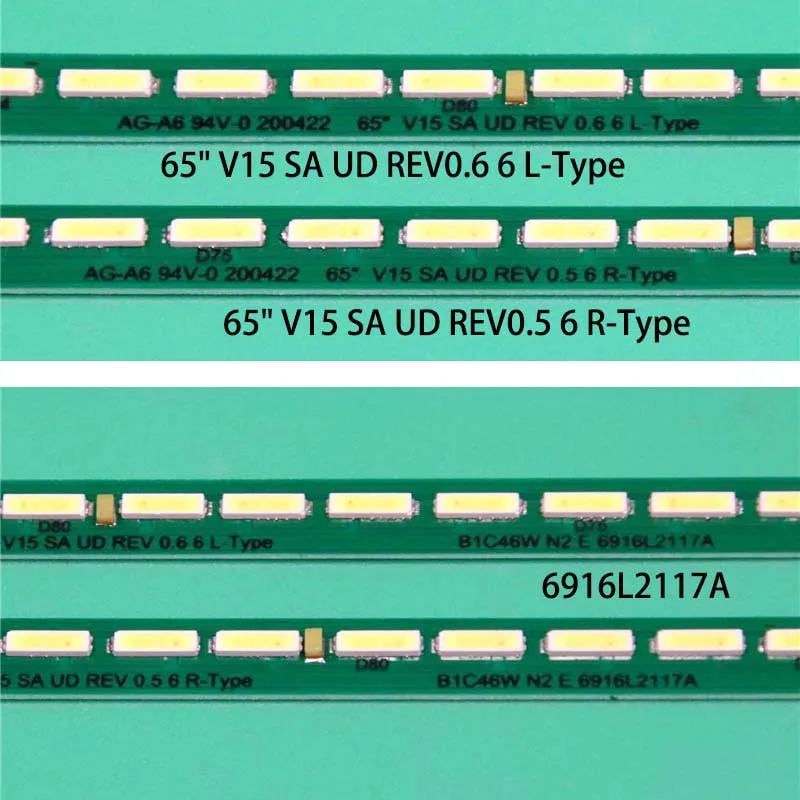 2 шт. светодиодные ленты для подсветки LG 65UF850V 65UF8580 65UF8509 Bar 65 &quotV15 SA UD REV0.6 6 L/R-Type