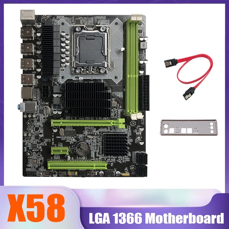 

X58 Motherboard LGA1366 Support DDR3 ECC Server Memory RAM Support XEON X5650 X5670 Series CPU Support RX Graphics Card