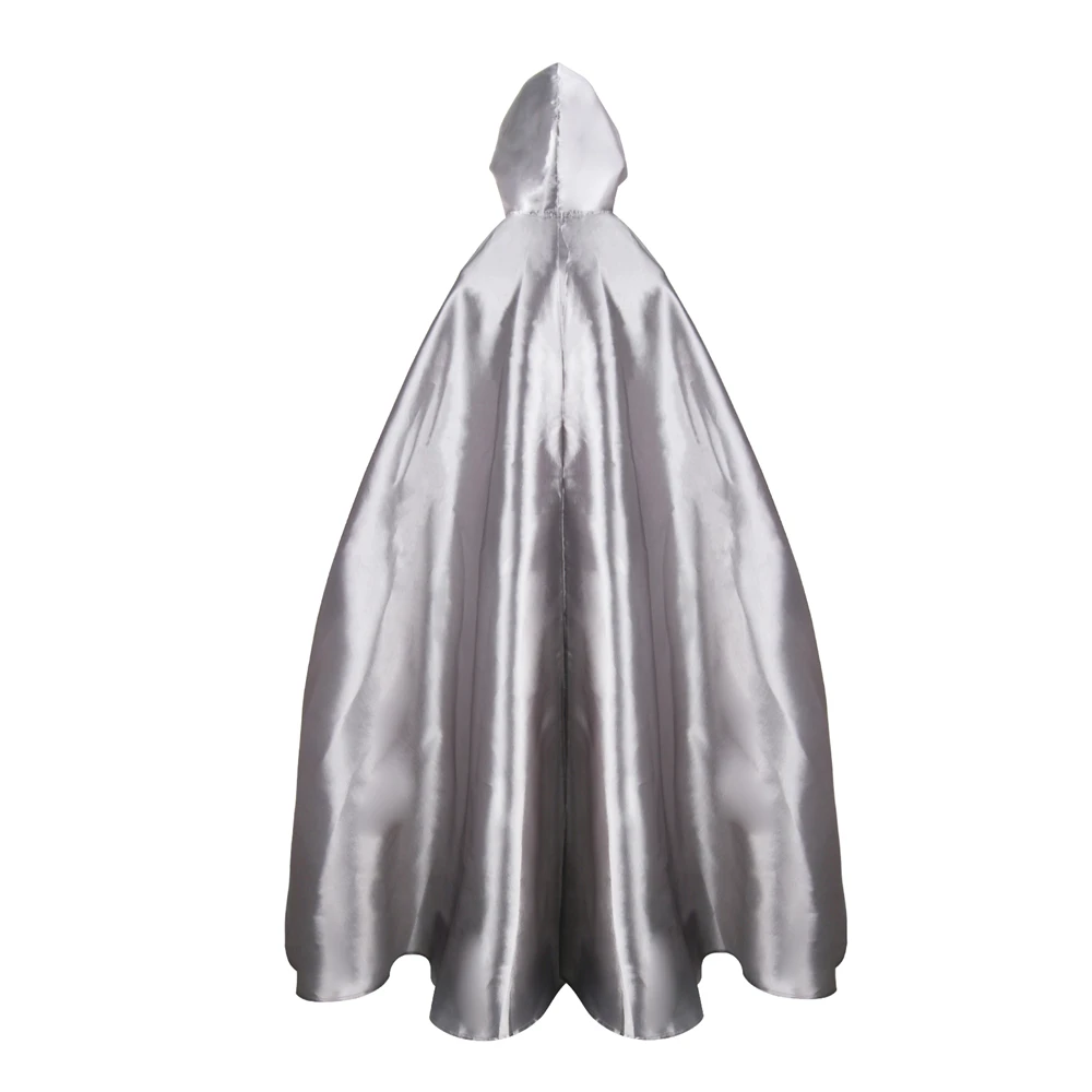 1pcs Superhero Moon Knight Cloak with Crescent Image Reflective Coating Silver Marc Spector Cosplay Cape |