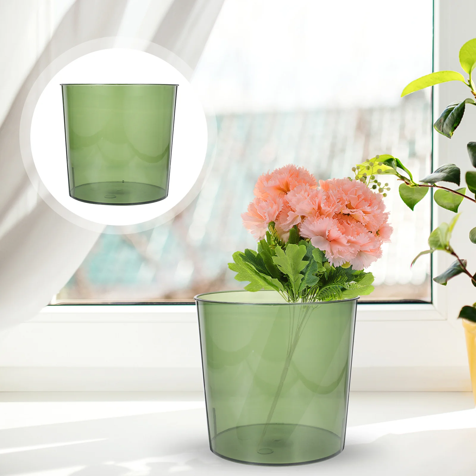 

Flower Bouquet Waking Bucket Plastic Flowers Bucket Desktop Flower Storage Bucket