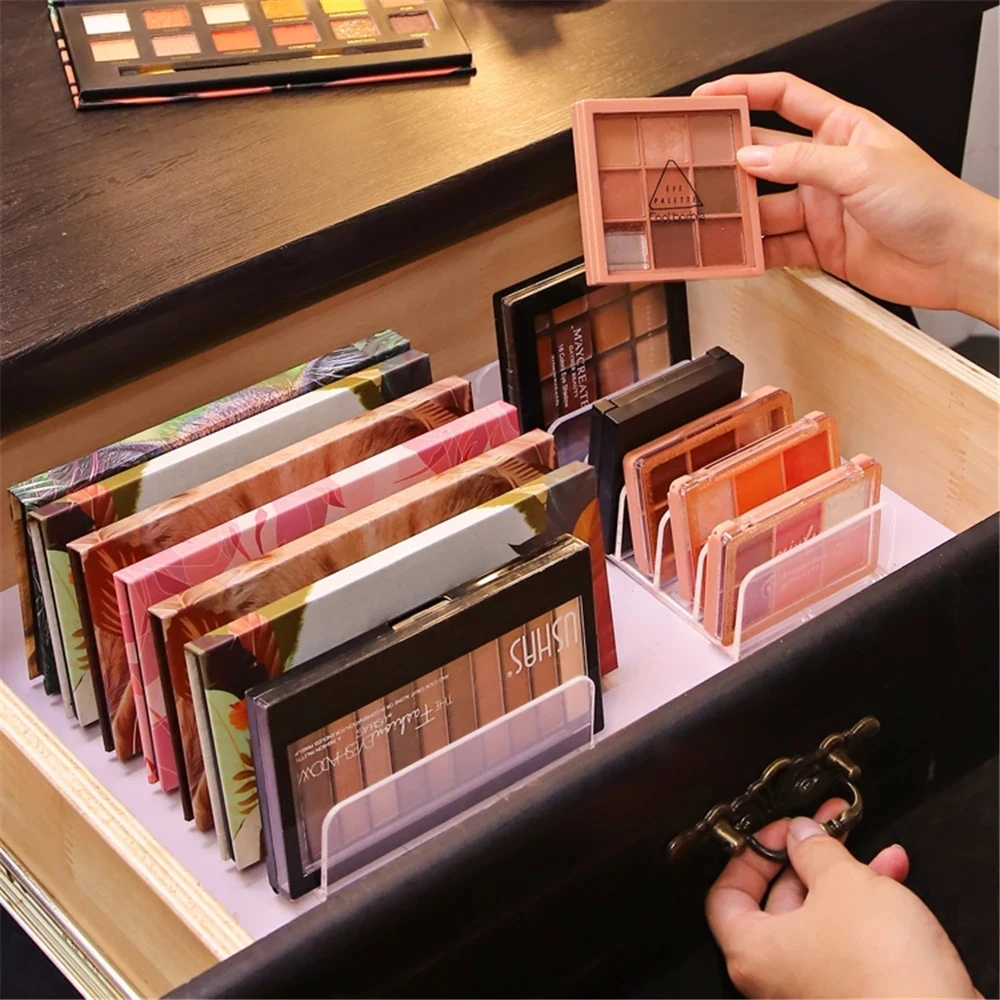 

7 Grids Clear Acrylic Eyeshadow Compact Organizer Drawer Organization Divider Makeup Storage Box Transparent Slot Cosmetics Case