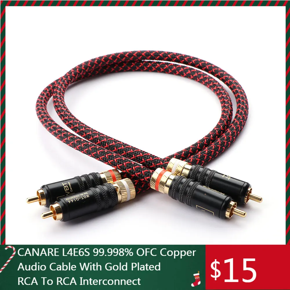 

Pair CANARE L4E6S 99.998% OFC Copper Audio Cable With Gold Plated RCA To RCA Interconnect