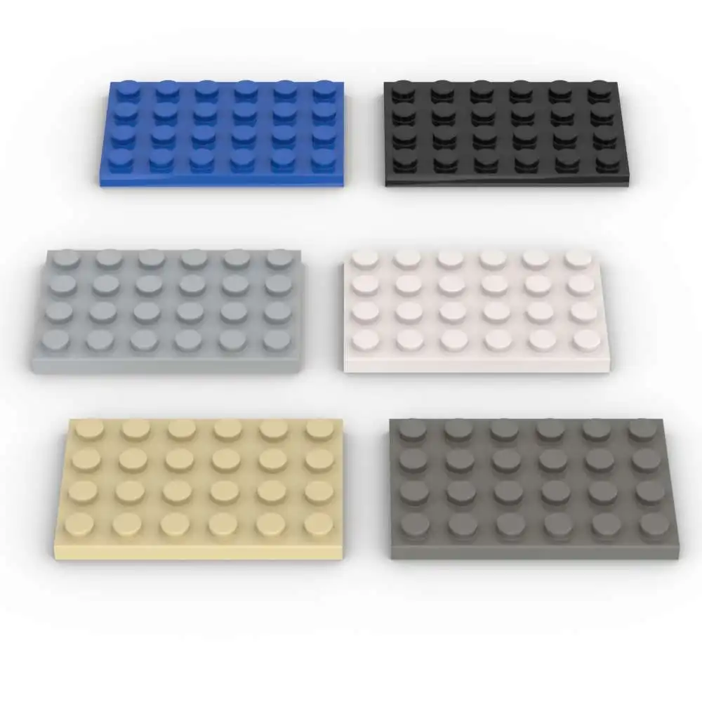 Фото MOC, 10 шт., классическая пластина 3032, шиновая доска, световая панель, сменные кирпичи 4x6, строительные блоки, игрушки для взрослых и мальчиков, праздничные подарки №1