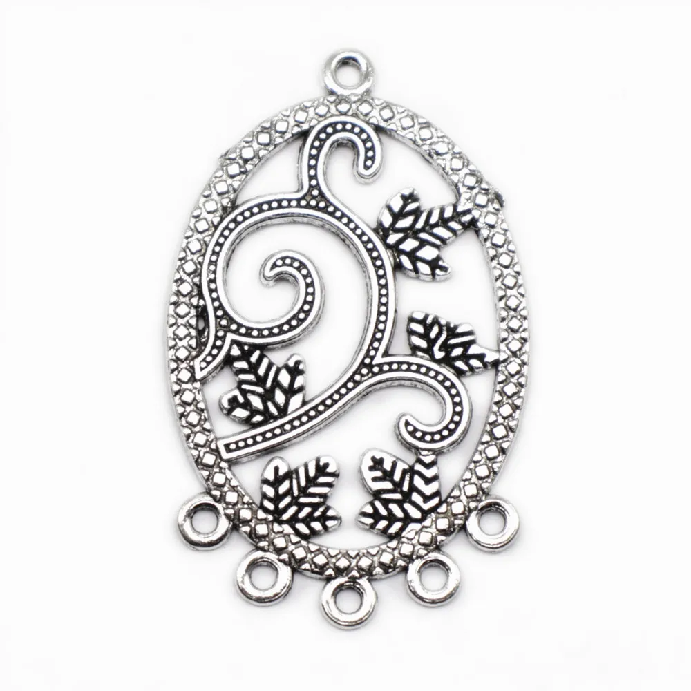 

Handmade Products Oval Leaves Earring Connector Jewellery Making Supplies 42X26mm Antique Silver Color 3 Pieces