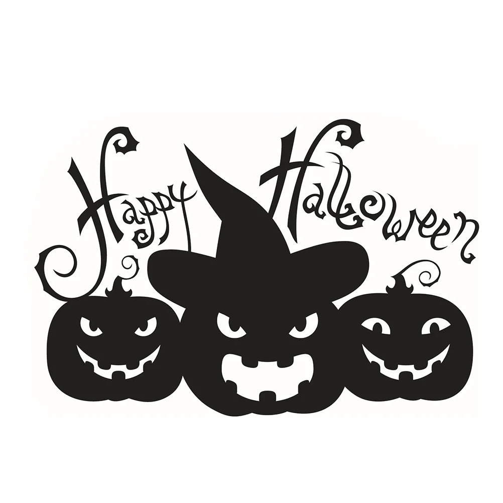 

Pumpkin Wallstickers Window Wallpaper Decal Decor Decorations Mural Clings Indoor Funny Silhouette Decals Double Sided Black