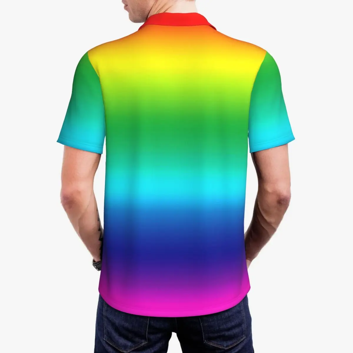 Футболка-поло мужская с радужным флагом повседневная принтом ЛГБТ парада