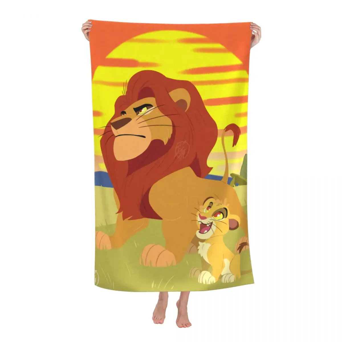 

Пляжное полотенце King Lion из аниме-фильма персонализированное мягкое льняное банное полотенце из микрофибры с героями мультфильмов Акуна Ма...