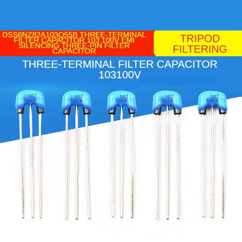 

DSS6NZ82A103Q55B Three-terminal Filter Capacitor 103 100V EMI Silencing Three-pin Filter Capacitor