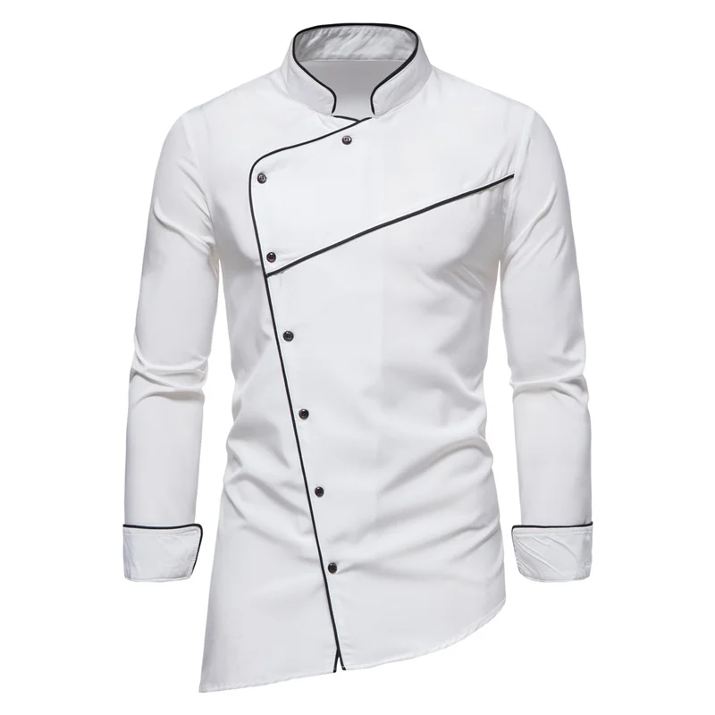 

Spring Men's Long Sleeve Shirt Vintage Formal Dress Shirt Prom Dress Korean Fashion Hawaiian T-shirt Dress White Designer Top