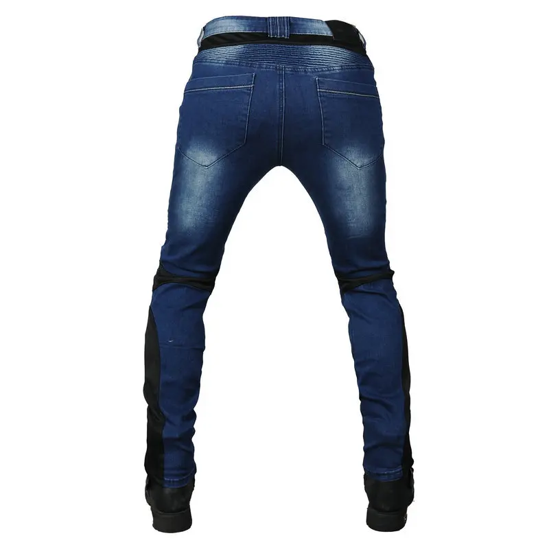 LOMENG Motorcycle Riding Jeans Summer Motorbike Pants Breathable Protective Trousers CE Removable Armored for Men LM114-5