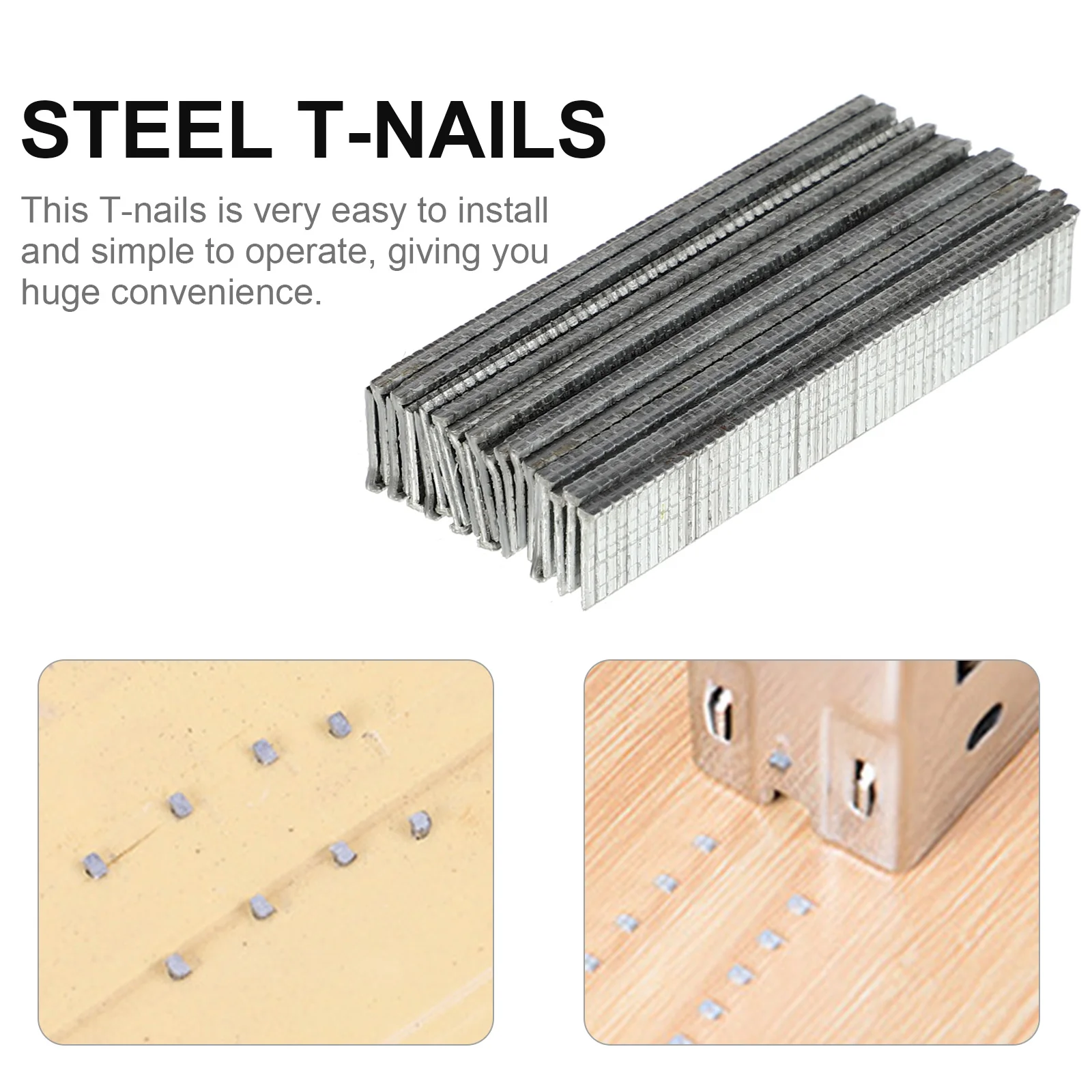 

1000pcs Concrete T- Nails Steel Woodworking T- Nails Wall- mounted T- Nails for Picture Frames Hanging
