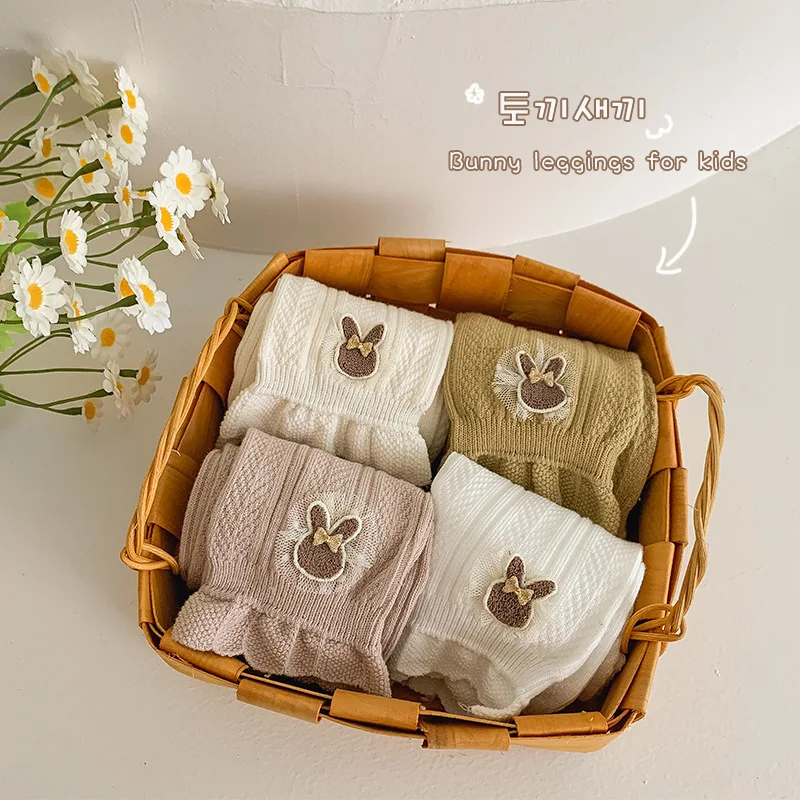 

Baby Girls Leggings Autumn Outwear Versatile Princess Style Tight Children's Leggings New Lace Cropped Girls Pants