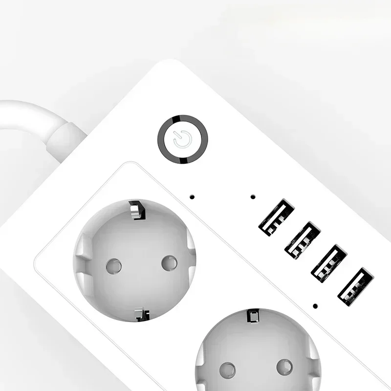 Smart Power Strip Wifi 4 EU Outlets Plug USB Charging Port Timing App Voice Control Work with Alexa Google Home Assistant