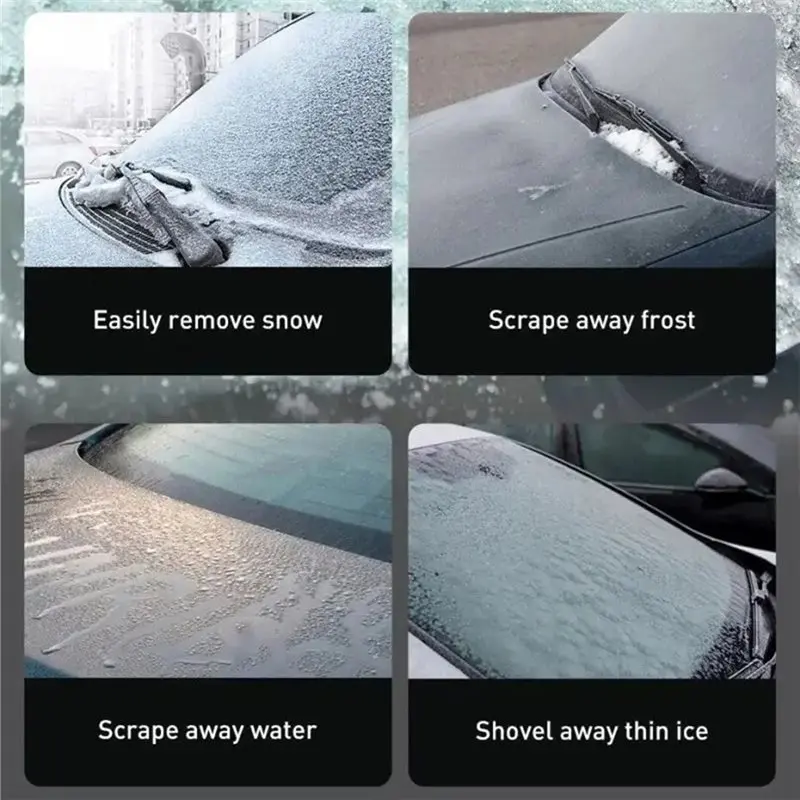 Фото Скребок для льда AT19-Car, лопатка для удаления снега с лобового стекла, ледоруб, очиститель стекол, щетка для уборки снега, щетка-лопата из ТПУ №3
