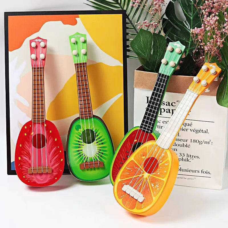 

Playable Music Toy Guitar Imitation Fruit Four String Soundmaking Yukri Toy