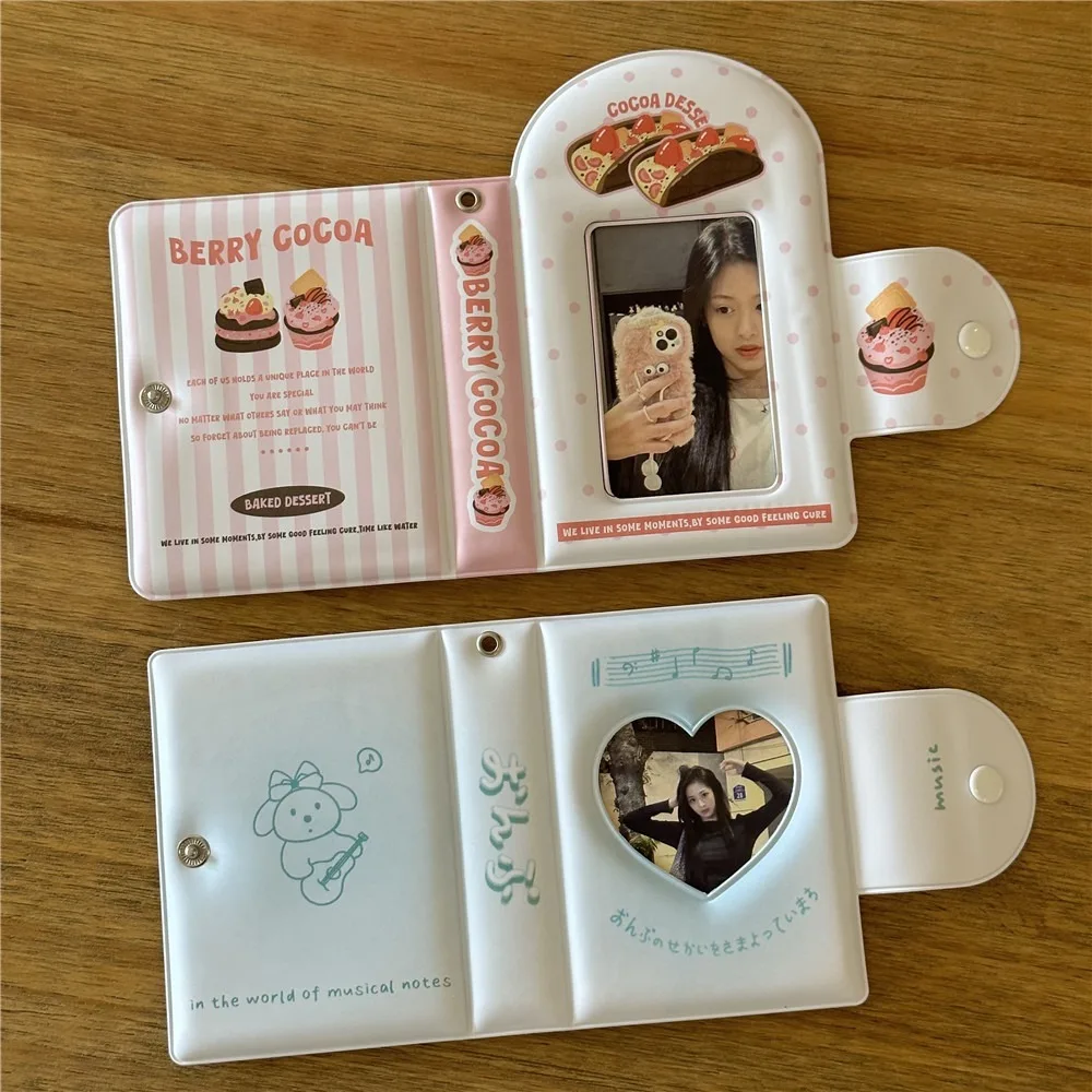 Фото Милый альбом для открыток в японском стиле, ПВХ, 3-дюймовый мини-переплет для фотокарт с 16 внутренними страницами, открытка, книга унисекс №4