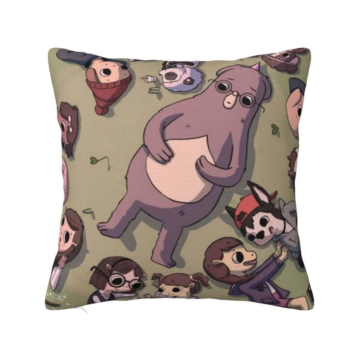 

Summer Camp Island Pillowcase Soft Polyester Cushion Cover Decor Hedgehog anime cartoon Pillow Case Cover Home Square 45X45cm
