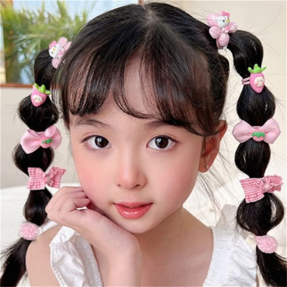 

10pcs/Lot Hair Accessories Bowknot Elastic Hair Bands Hair Rope Colorful Scrunchies Fashion Headbands Girls Kids Ponytail Holder
