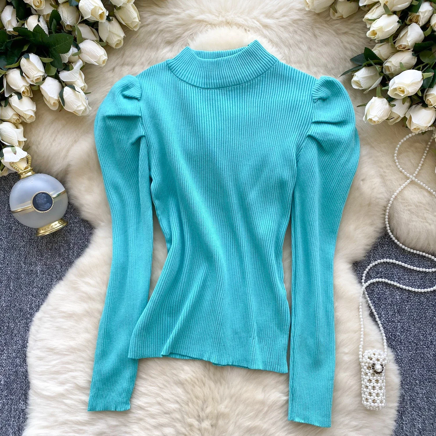 Новинка 2023 года осенне-зимние женские простые свитера с высоким воротником и