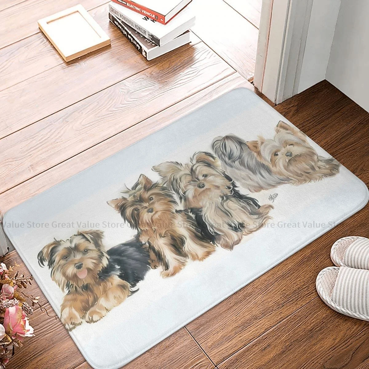 

Yorkshire Dog Animal Bath Mat Terrier Puppies Doormat Kitchen Carpet Entrance Door Rug Home Decor