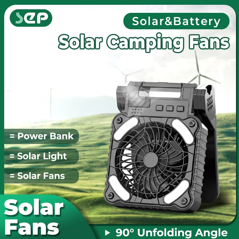 Портативный Солнечный Вентилятор 4 Скорости
