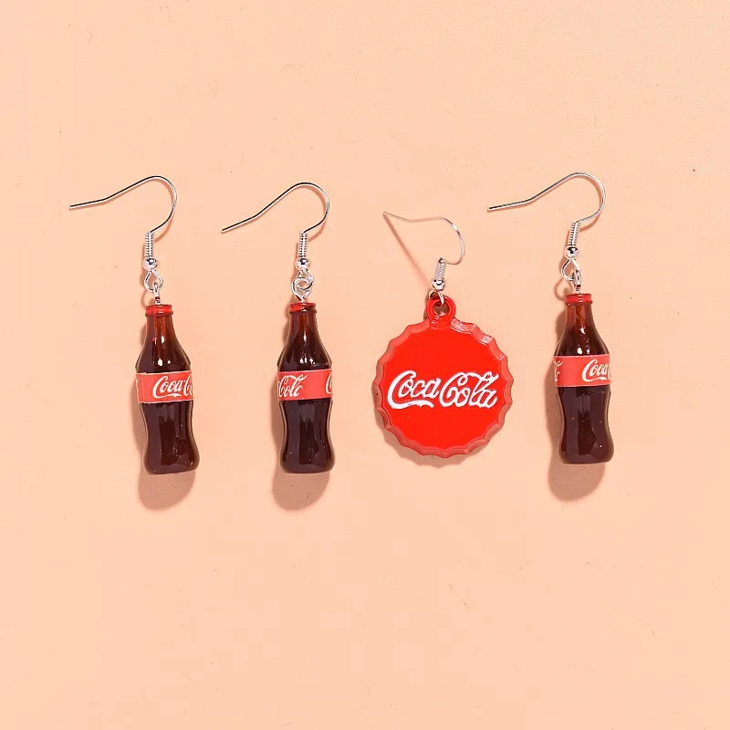 

Novel Cola Charms Earrings Fashion Pendant Jewelry Accessories Dangle Earrings for Women Girls Birthday Party Gifts