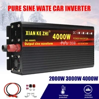 inverter 12v24v 220v 30004000w voltage transformer pure sine wave power inverter dc12v to ac 220v converter2 led