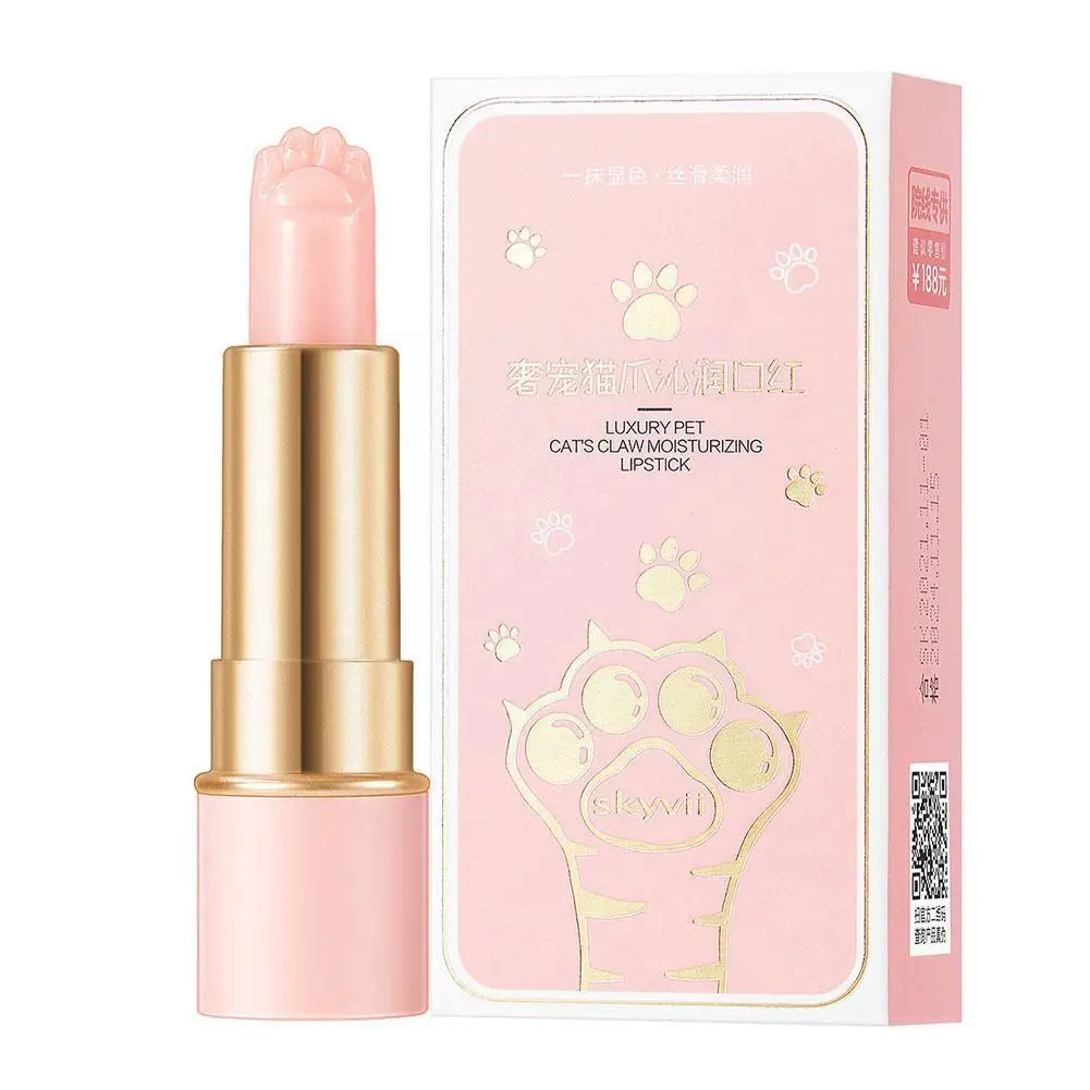 

Pink Cat Paw Discoloration Lipstick Lip Balm Lip Color Nature Lipstick Cosmetic Female Cute Makeup Moisturizing Beauty Last N3U1