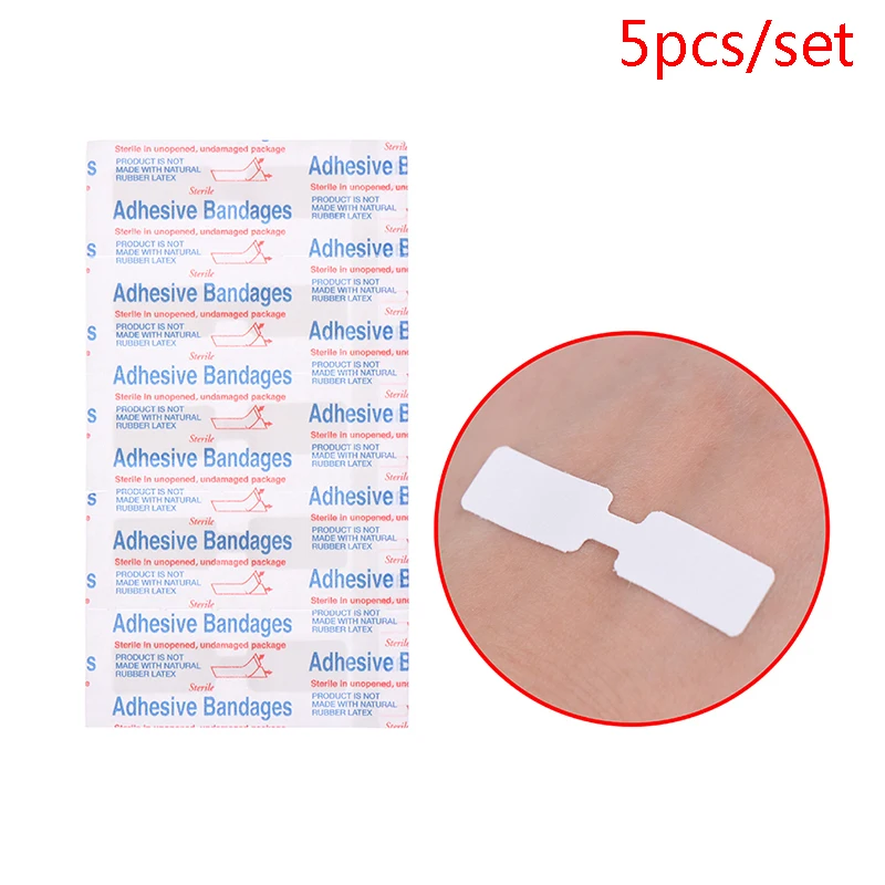 

5Pcs/set Waterproof Band Aid Butterfly Adhesive Wound Closure Band Aid Emergency Kit Adhesive Bandages White