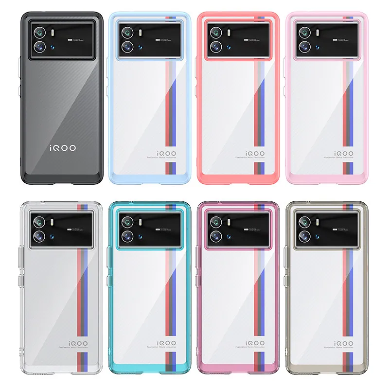 For iQOO 9 Case iQOO 9 7 iQOO Neo5 Lite Neo3 Z1 Cover Colorful Soft Silicone Transparent Shockproof Bumpe iQOO 9 China Case