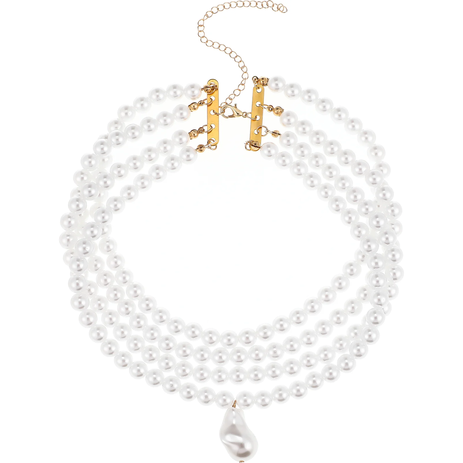 

1 Pc Delicate Elegant Faux Pearls Necklace Artificial Pearls Necklace Simulation Pearls Necklace For Bridal