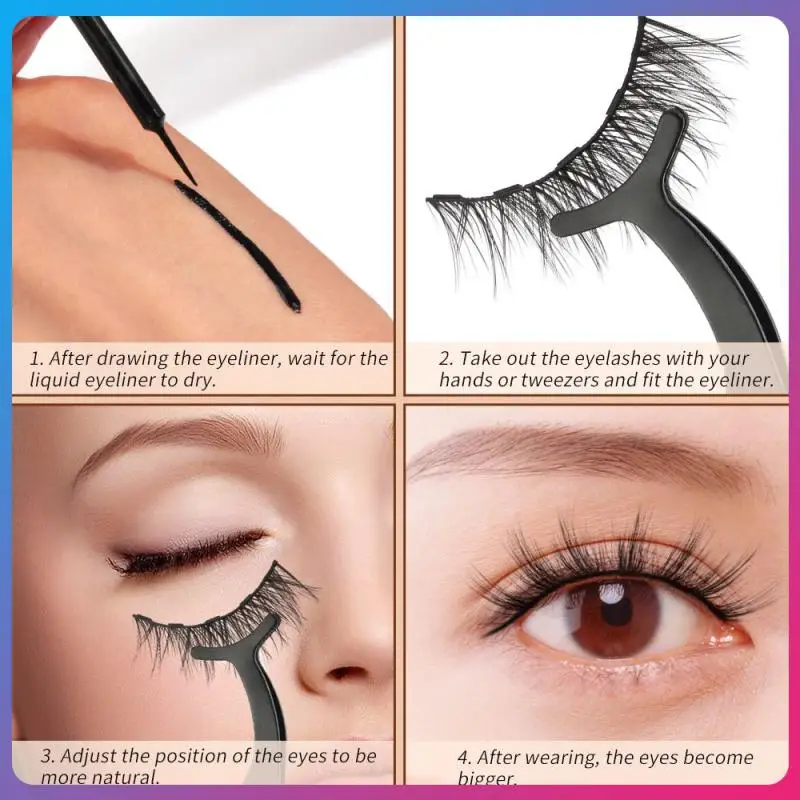 

MAGEFY 5 Pairs/Set Magnetic Eyelashes False Lashes Repeated Use Eyelashes Waterproof Liquid Eyeliner Makeup Set Makeup Tool