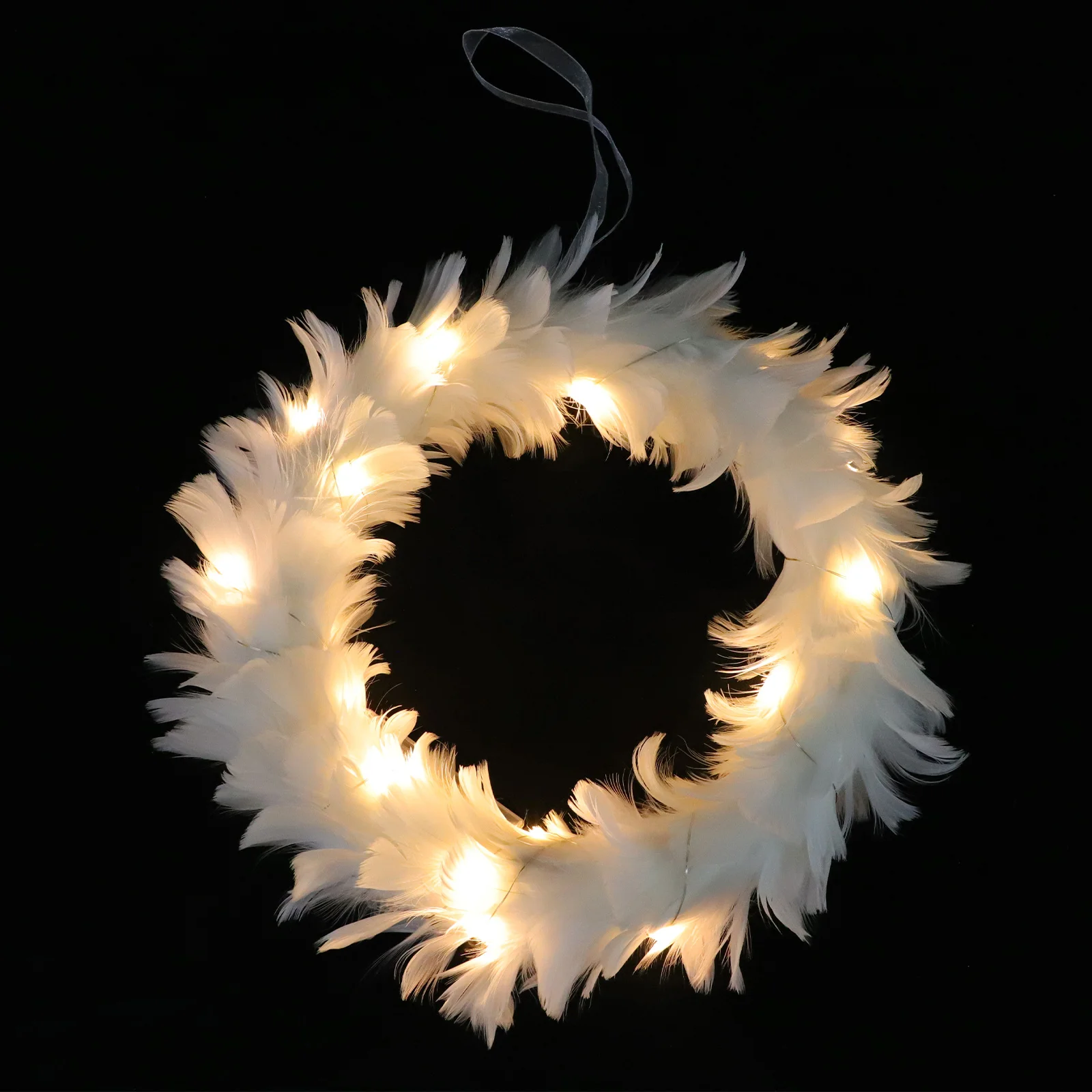 

Garland Lights Photo Prop Door Hanging Wreath Party Supply Boho Decor LED Festival Artificial Decorative Wreaths Front