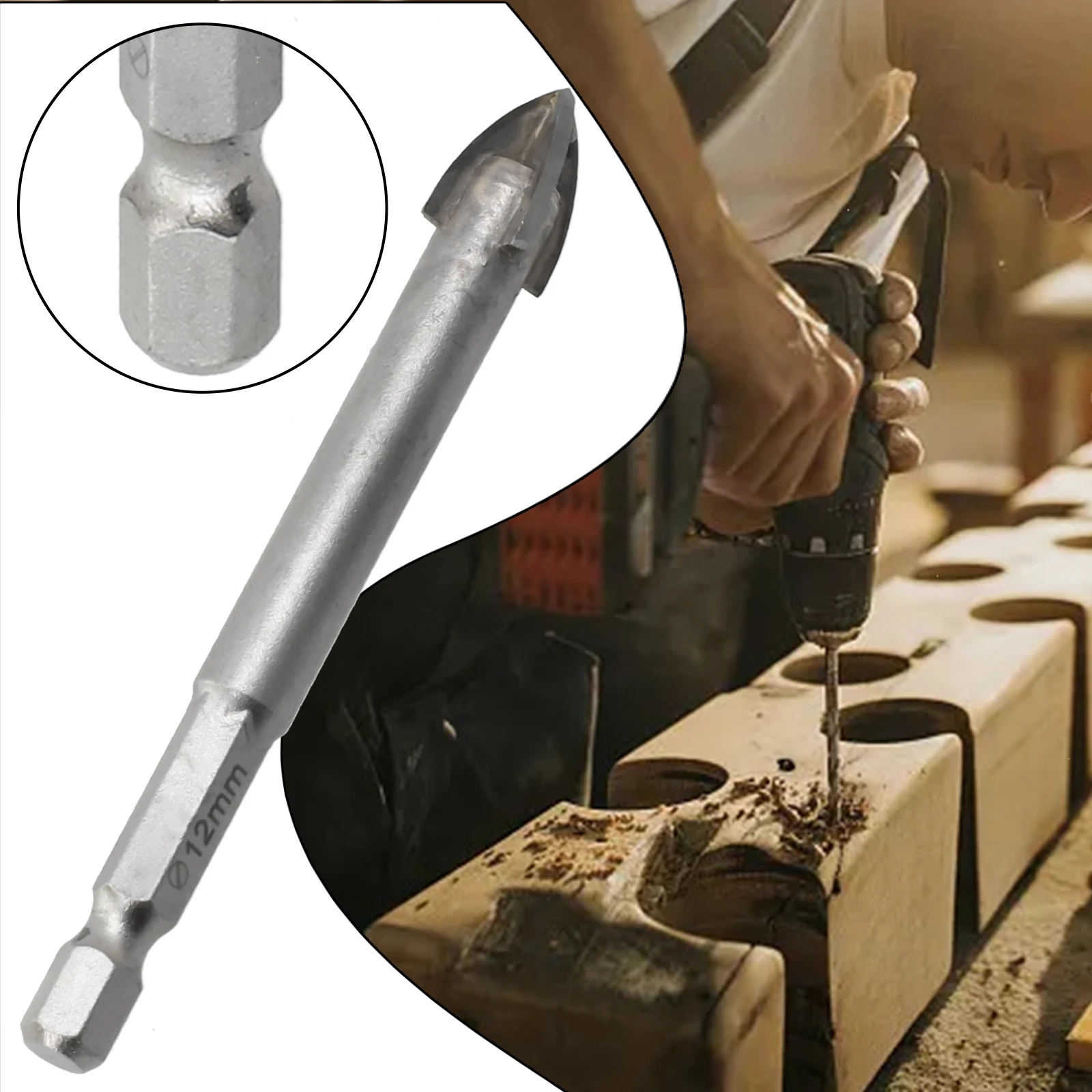 

1PCS Efficient Cemented Carbide Triangle Drilling Tool Drill Bit Cross Hex Tile Drill Bits Set Hole Opening Power Tools Cross