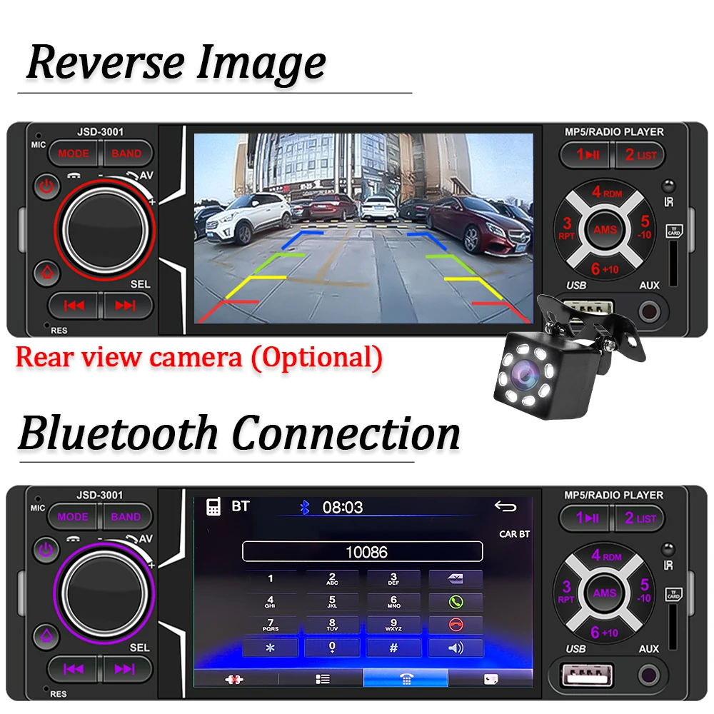 Автомобильный мультимедийный MP5 MP3-плеер Hippcron стерео-система с поддержкой Bluetooth