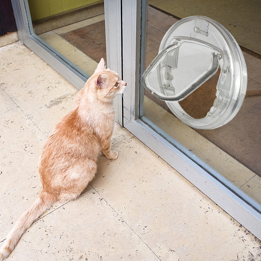 

Откидная дверь для собак и кошек, 4-ходовой замок безопасности с защитой от погодных условий, для питомцев, щенков, котят