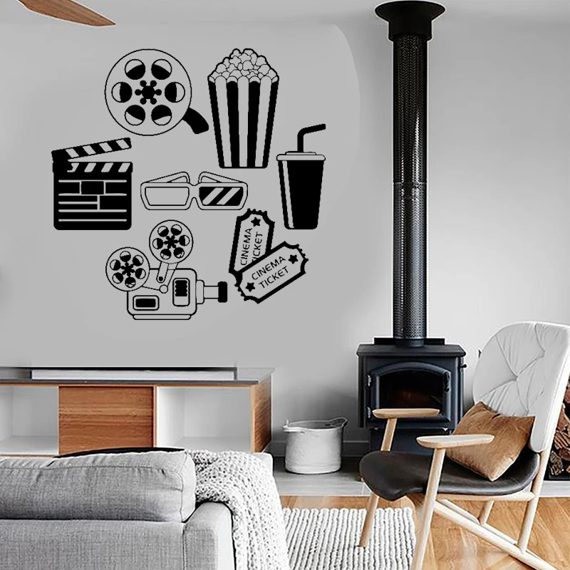 Наклейки на стену для кинотеатра виниловые художественные Переводные картинки с