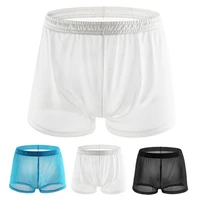 men underpants thin panties breathable solid color mesh yarn boxer briefs boxer briefs for daily life