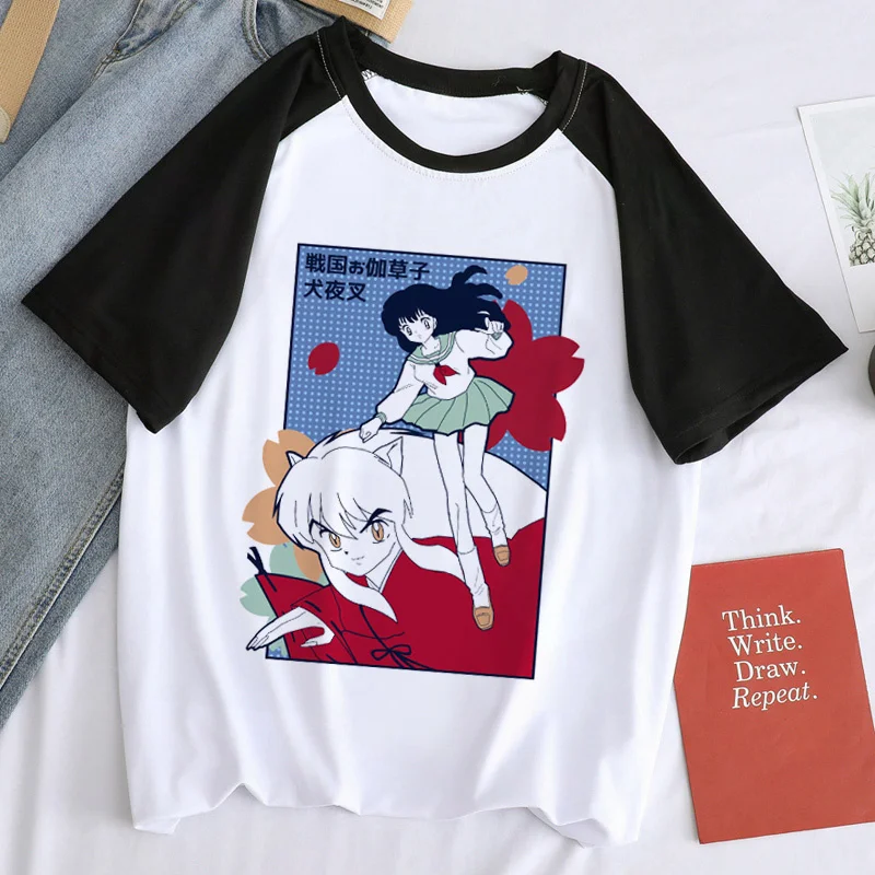 

inuyasha tshirt summer top men print manga aesthetic t shirt clothes streetwear