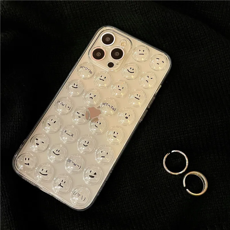 

Pressure reducing bubble lens fully transparent Case For iphone14 13 12 11 Pro Max X XS XR SE 7 8 Plus Fashion New Products