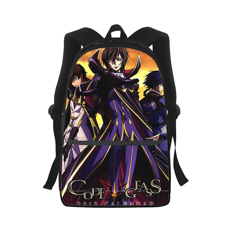 CODE GEASS Lelouch of the Rebellion Men Women Backpack 3D Fashion Student School Bag Laptop Backpack Kids Travel Shoulder Bag