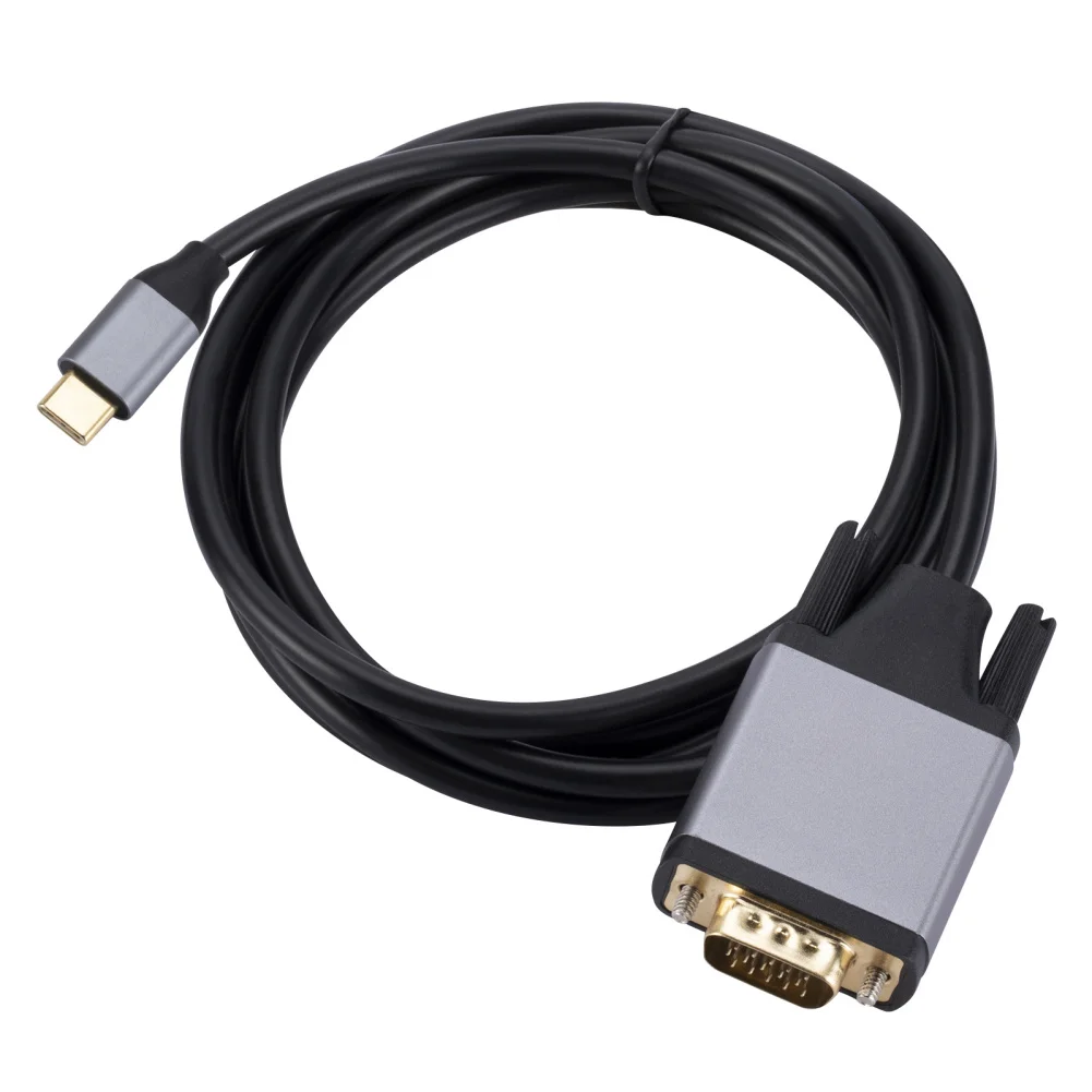 Кабель-адаптер с USB C на VGA кабель-преобразователь Type для воспроизведения