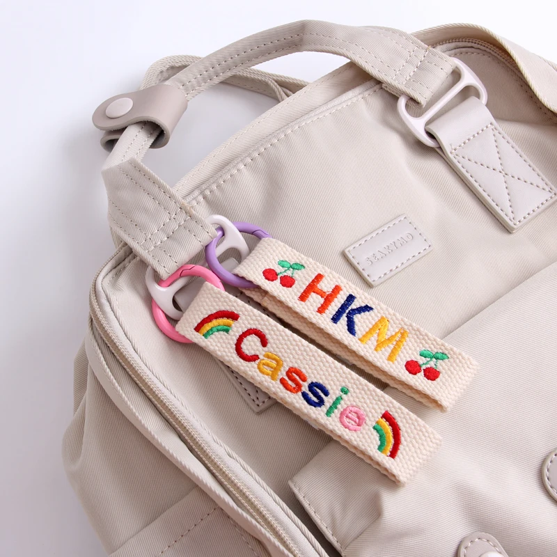 

Custom Text Ribbon Name Strip Baby Name Letter Pendant Color Smiley Embroidery Streamer Listing Bag Accessoried Car Accessories